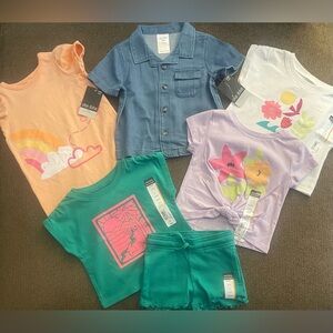 NWT Bundle of 6 Girl’s Okie Dokie Summer Clothing Items Size 12M